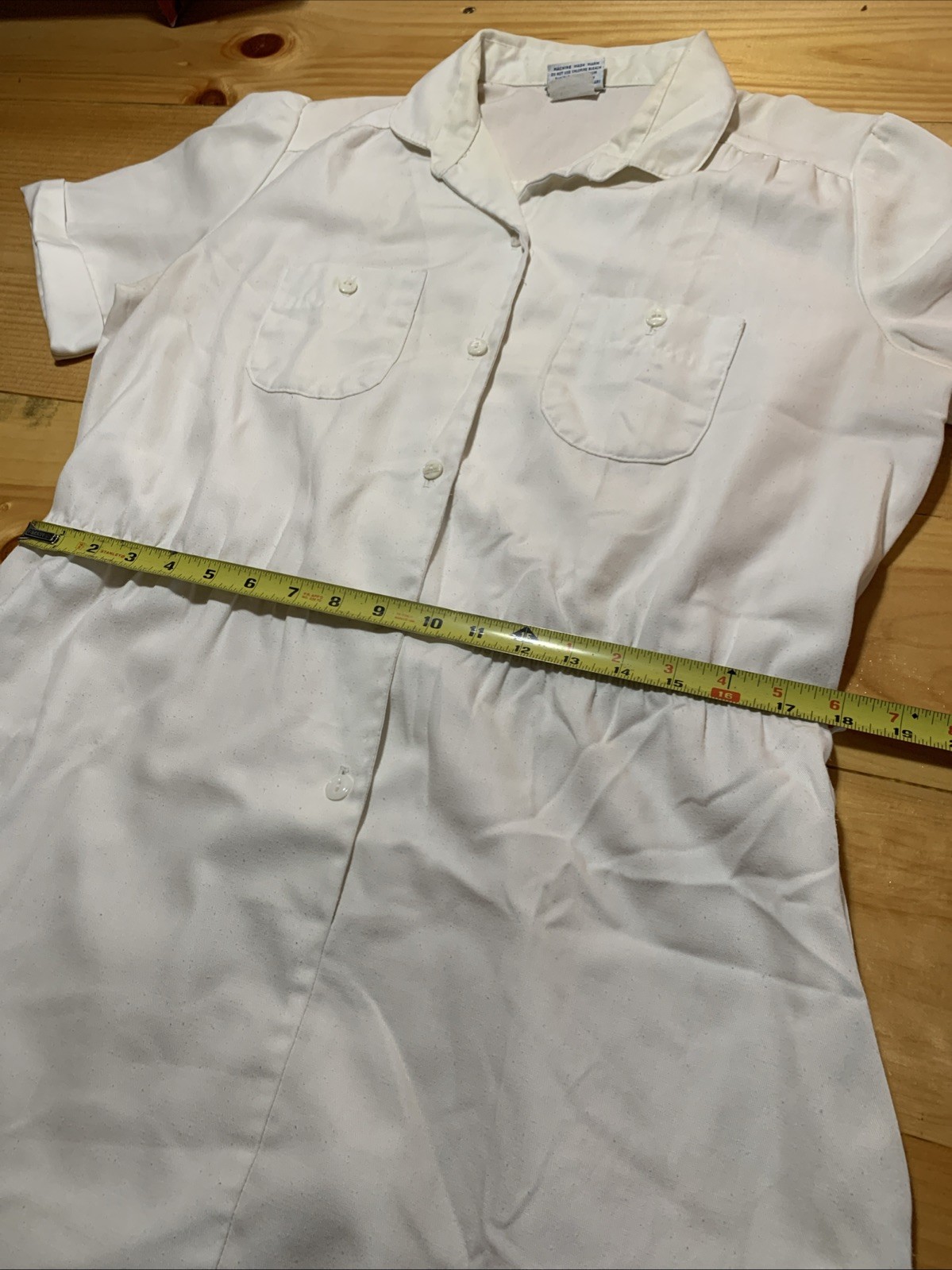Women’s Vintage 1960s Nurse Shirt waisted White Swan Uniform Dress Halloween