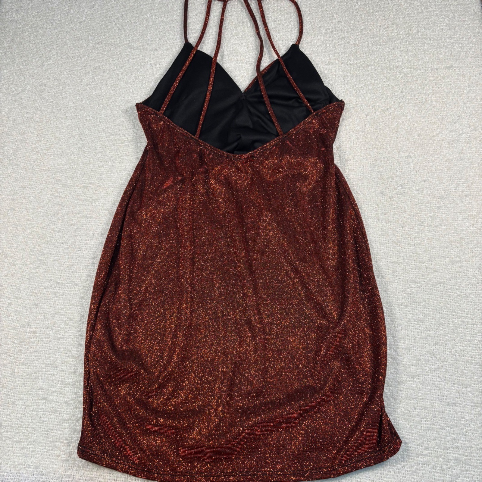 VTG Y2K charlotte russe red sparkle glitter mini dress 00s coquette party club
