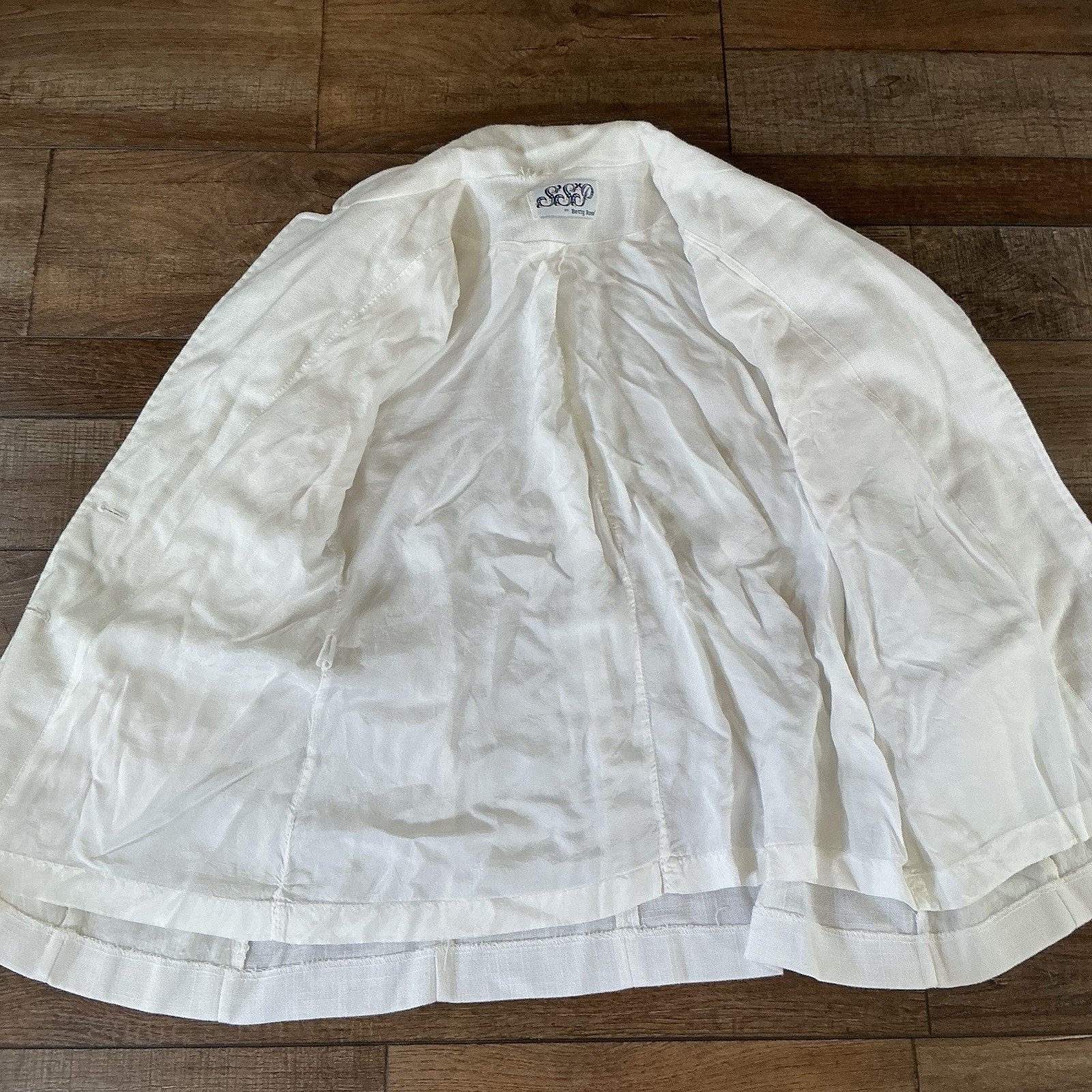 70s VTG SEP Betty Rose Blazer Women’s Size S Cream Linen Union USA Made #271111