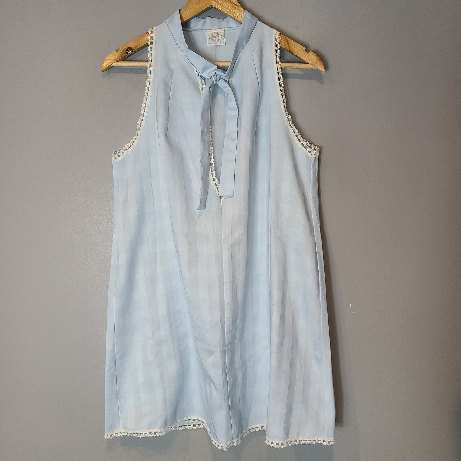 Vtg 1960s Mod Shift Dress Farr West Blue Mid Century MCM Retro Resort Sz Large