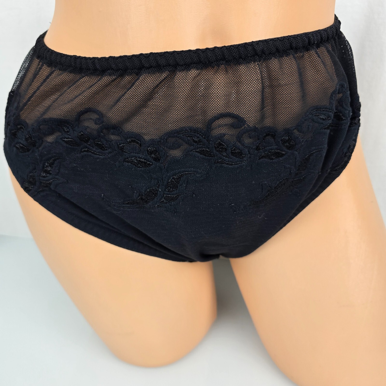 Vintage Warners Warner’s Sheer Magic Satin Lace Mesh Panties Hi Cut Brief L 7