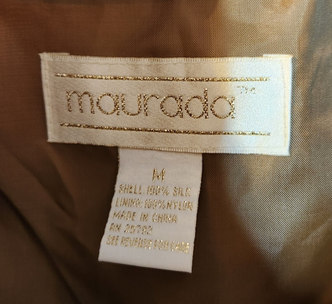 Maurada Vintage Silk Windbreaker Tracksuit Jacket & Pants Brown Medium Lined