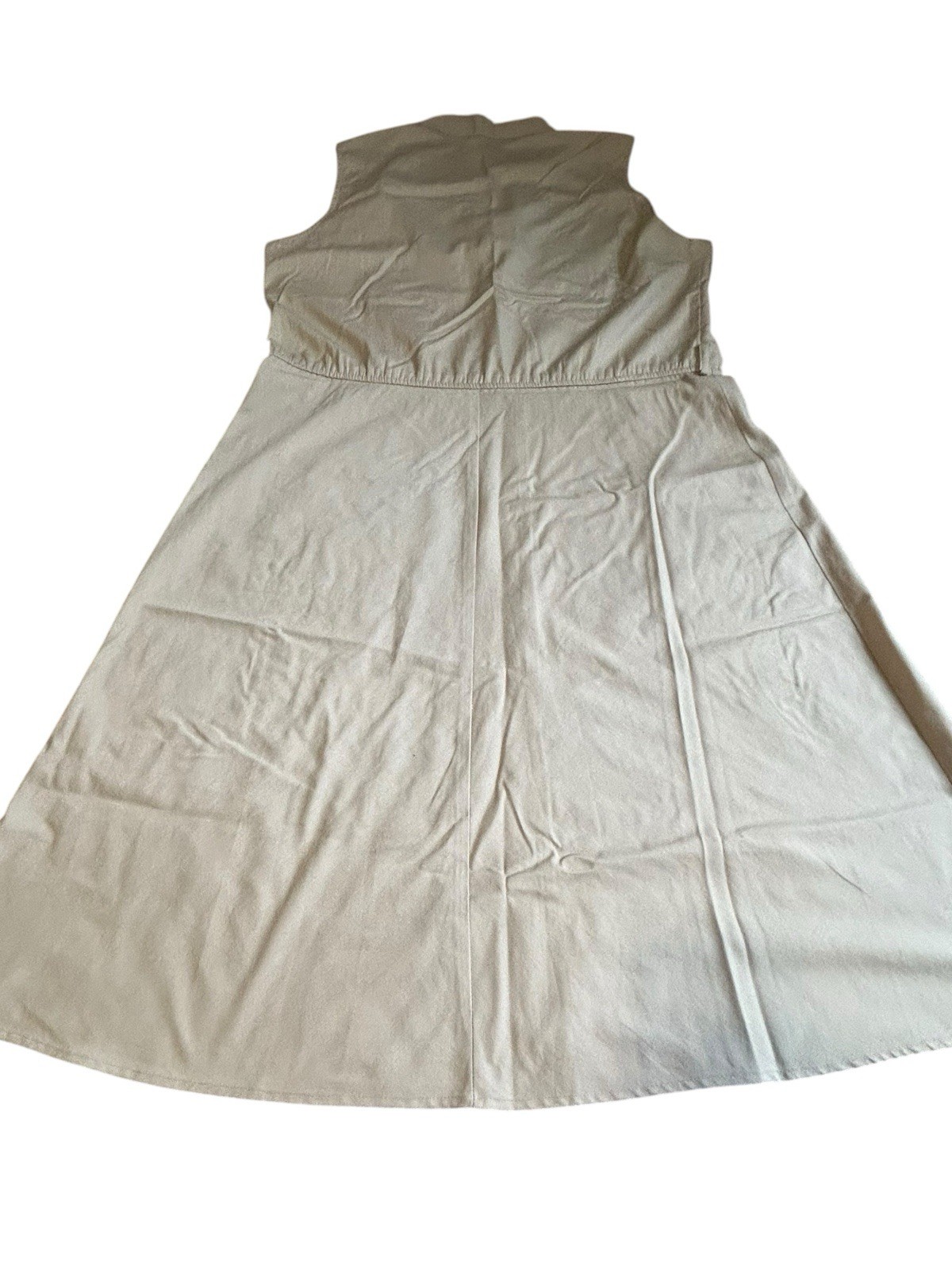 Vintage 80s Murray Meisner Khaki Utility Midi Dress USA Made Safari Cottagecore