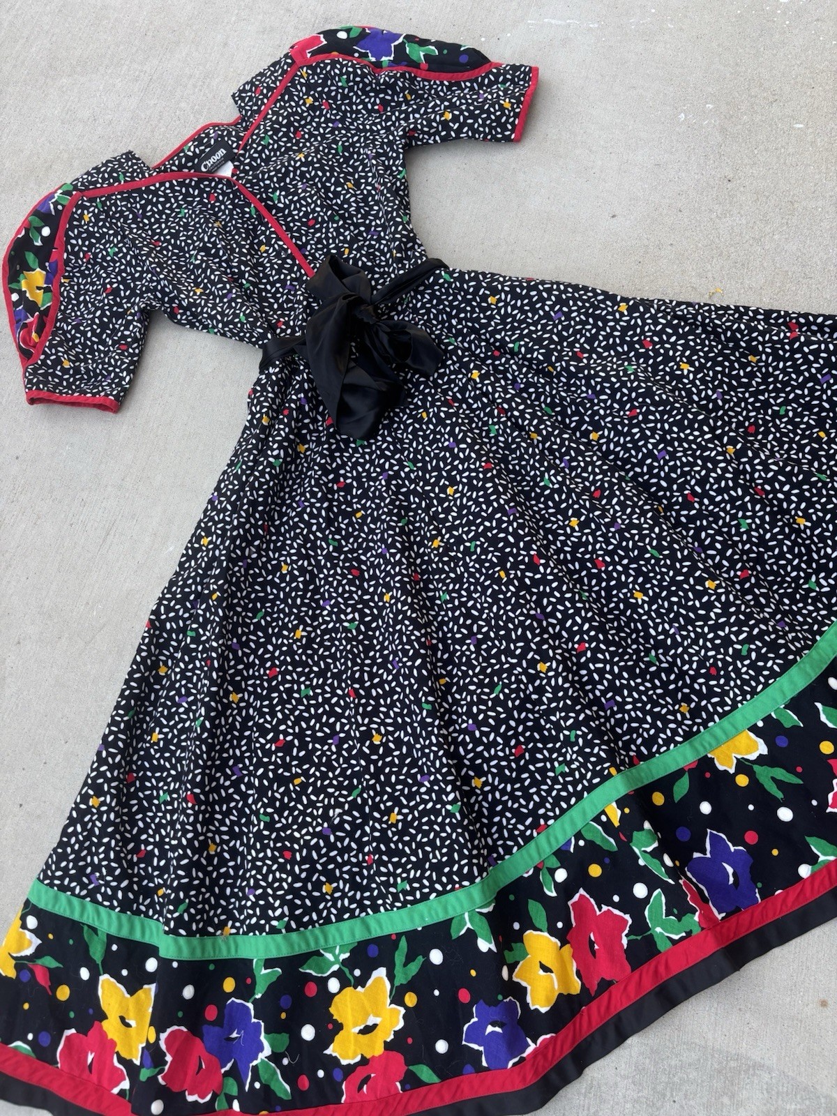 Vintage Choon California Dress Full Skirt Size 10 1980s