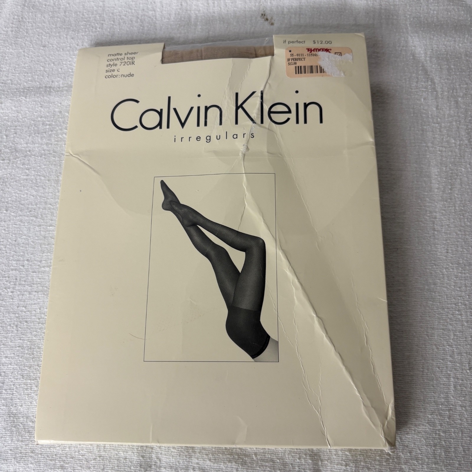 VTG Calvin Klein Pantyhose Matte Sheer Size C Style 720IR Control Top Irregulars