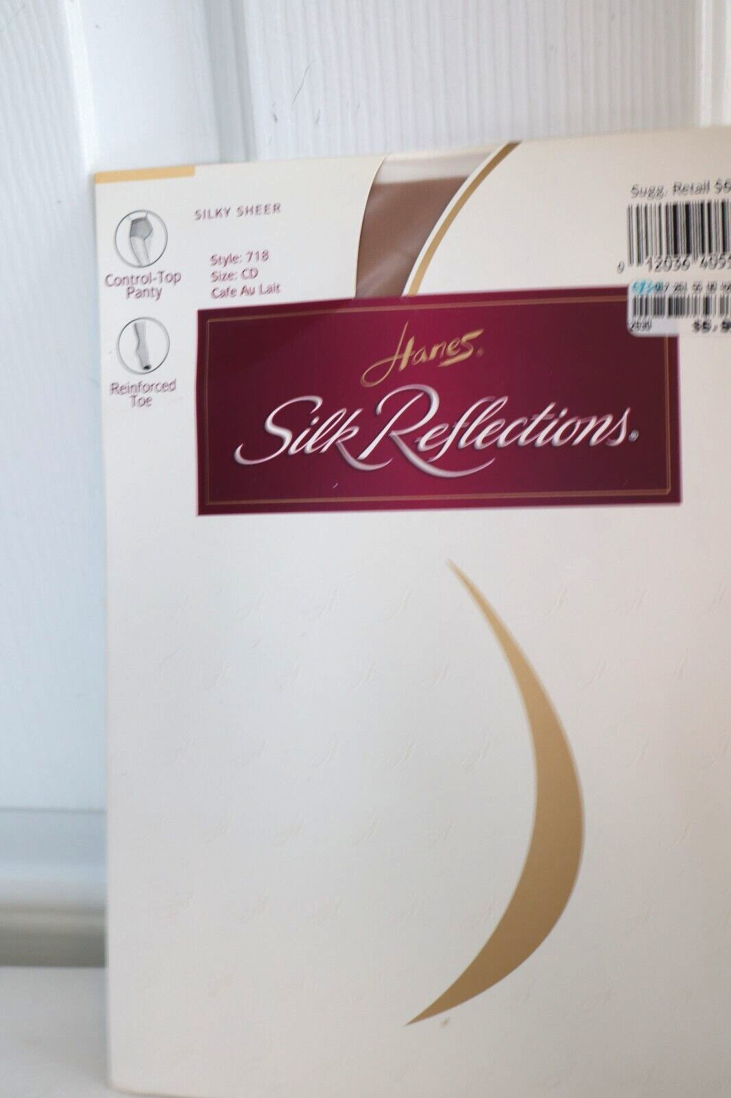 Hanes Silk Reflections Control Top Pantyhose Cafe Au Lait NIP Size CD Silky Shee