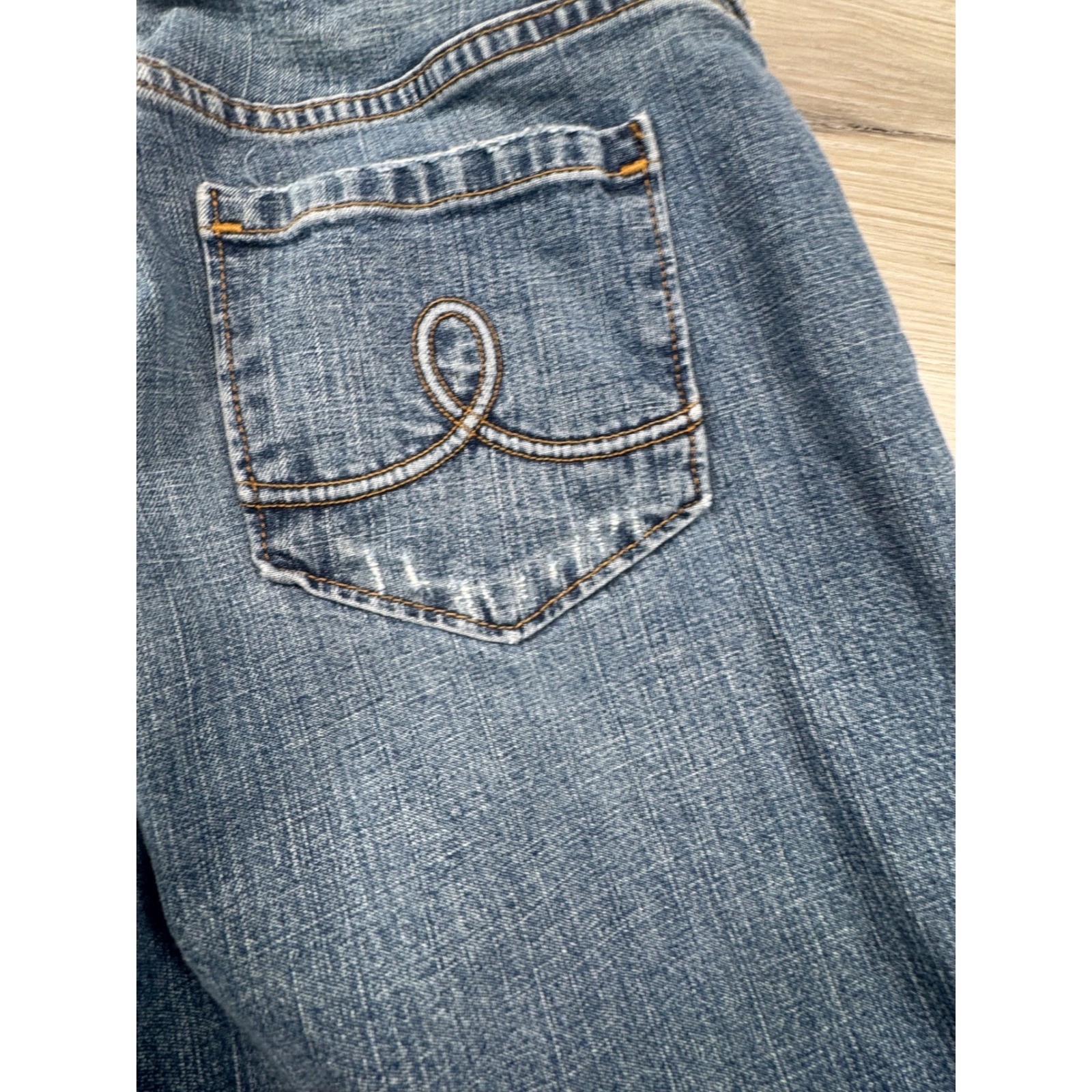 2000s Y2K SO Flare Jeans Low Rise Embroidered Pockets Size 11 pants are hemmed
