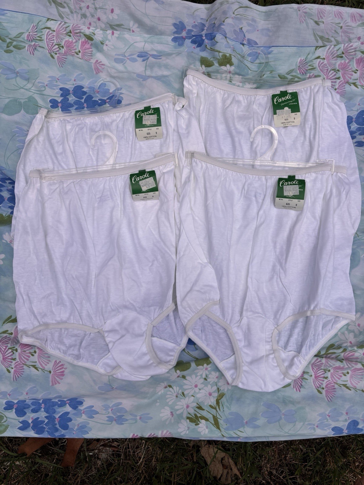 Vtg Carole Brief Panties Size 9 White 100% Cotton High Waist NWT Lot of 4