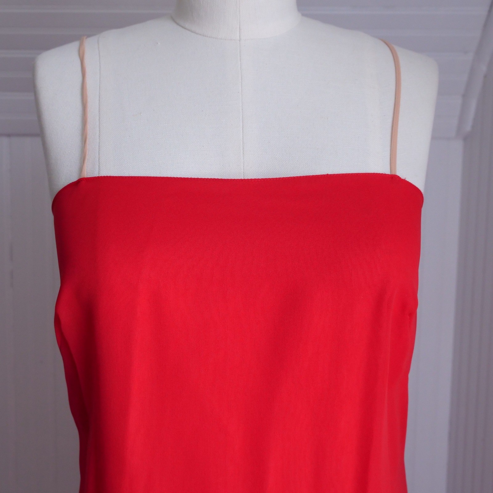 Stunning rare vintage 70s Jill Richards red chiffon ruffle maxi dress gown
