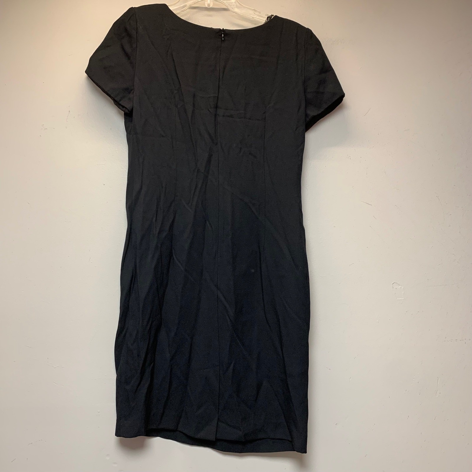 Virgo II Sheath Dress Womens 6 Black Cream Cowl Neck Vintage 90s Made in USA Exc