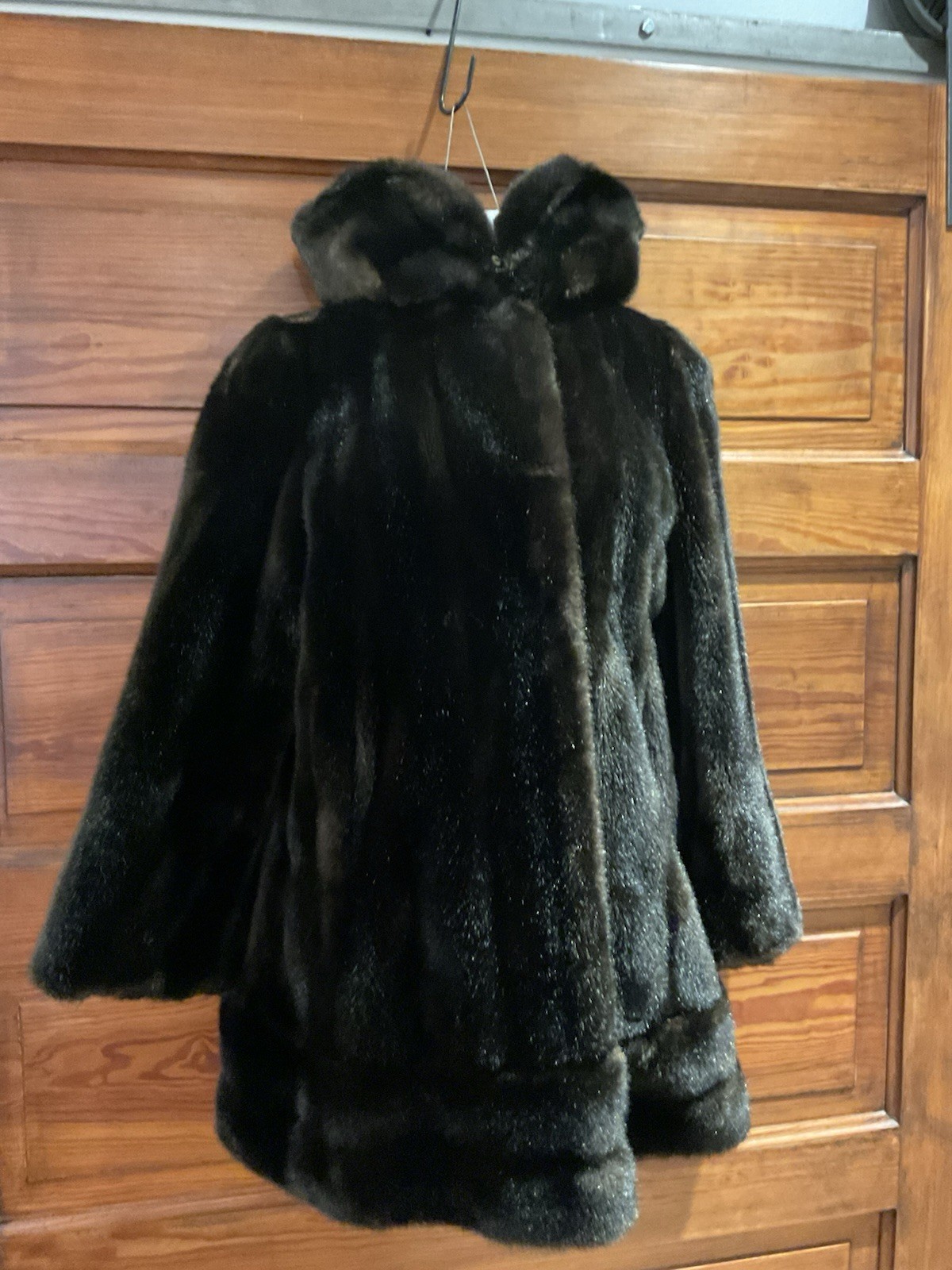 Vtg Tissavel France Country Pacer Faux Mink Fur Coat S/M Jacket Mob Wife 1970s