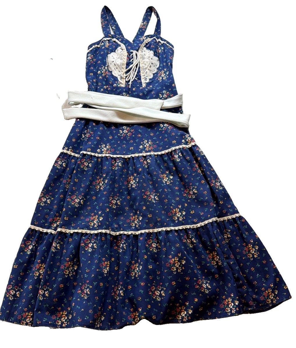 Vintage 1970’s ILGWU Union Made Bohemian Style Dress Size 13