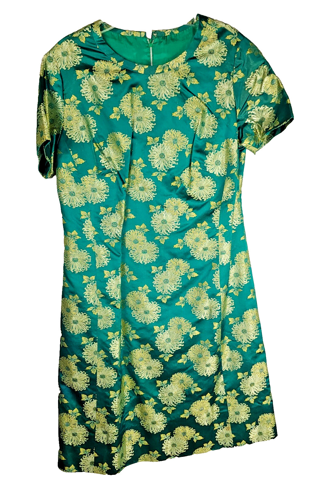 Ying Tai Ltd Green/Gold Chinese Floral Dress w/Jacket – Small