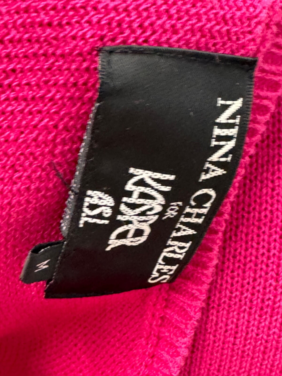 Vintage Nina Charles For Kasper ASL Pink Cotton Knit Dress Med.