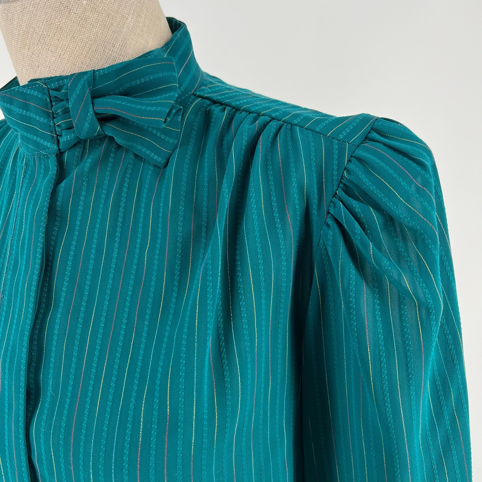 80s high neck secretary blouse 1980s vintage