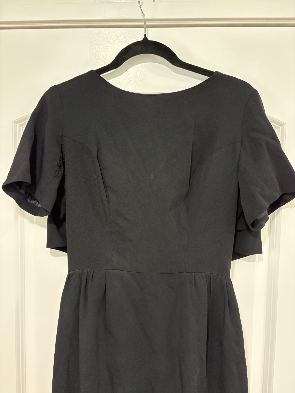 Vintage Black Margot-Barry 1950s-1960s Dress featuring a button-down cape collar
