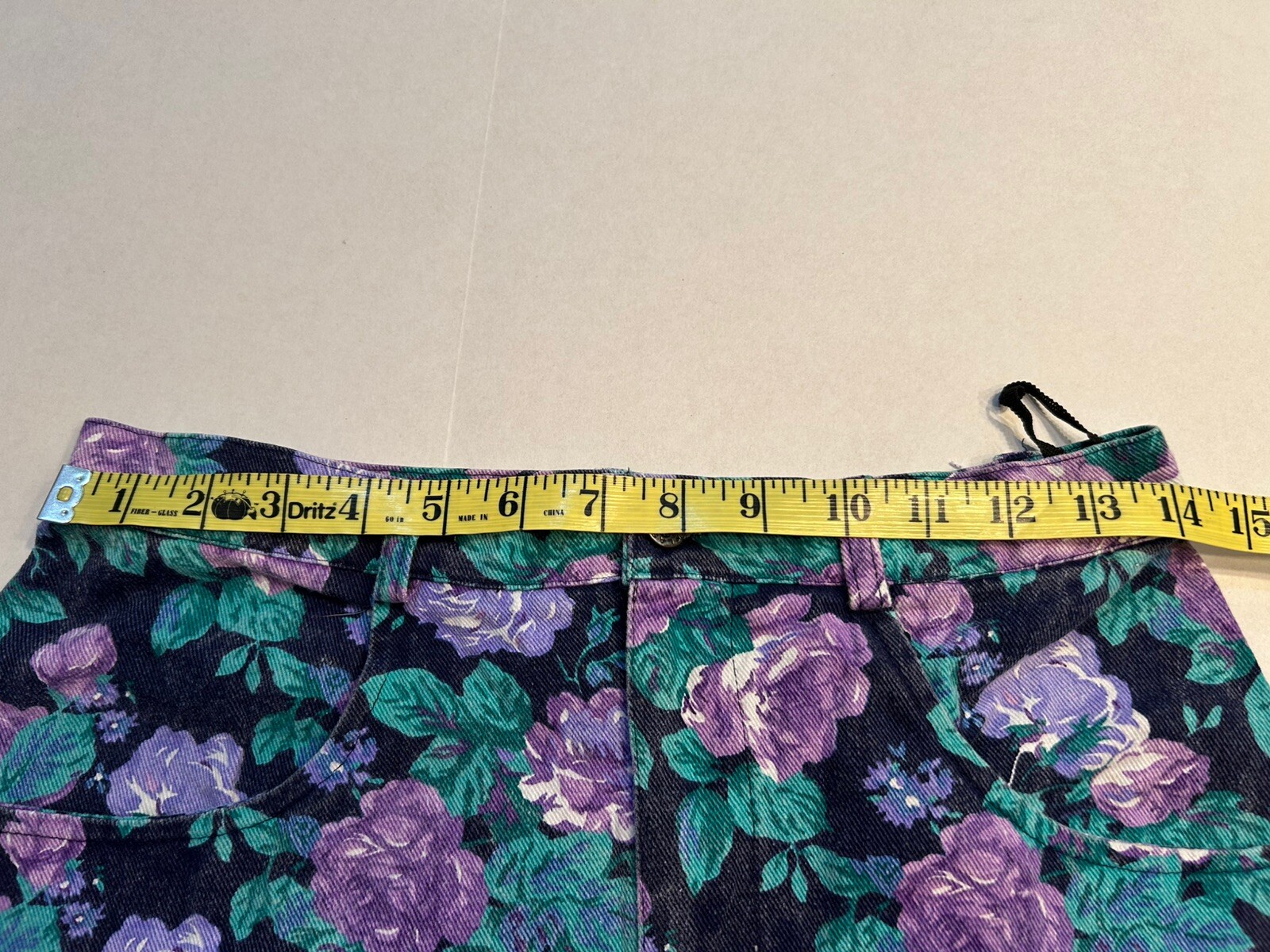 Flash Clothing Company LA 80s Denim Floral High Waist Skirt Size 9 Jacket Sz M