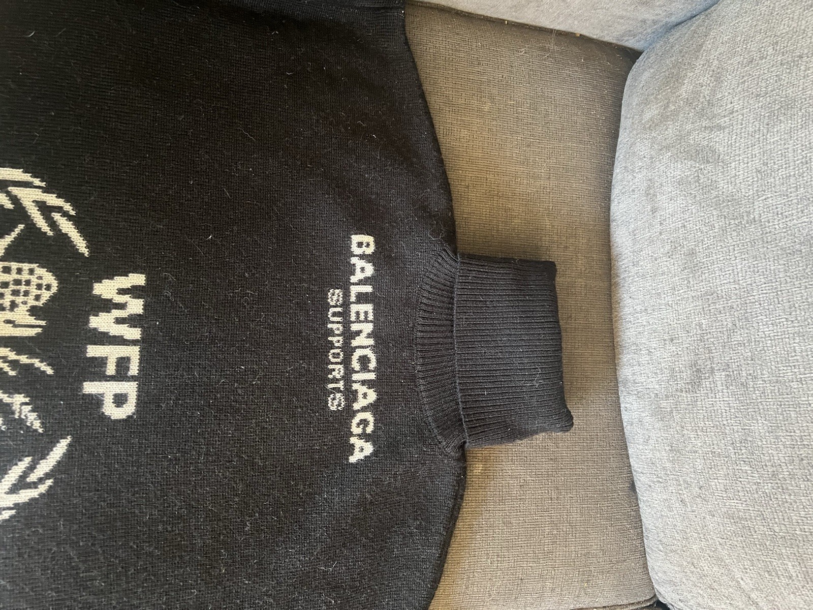 Black Oversized Turtleneck Balenciaga Sweater Supporting WFP. In Great Shape