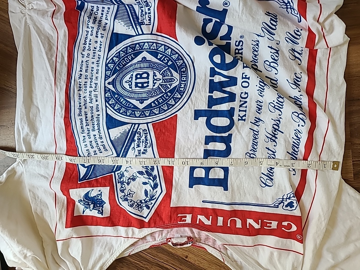 Carabella Collection Vintage Budweiser Romper Single Stitch Coverup OSFA USA