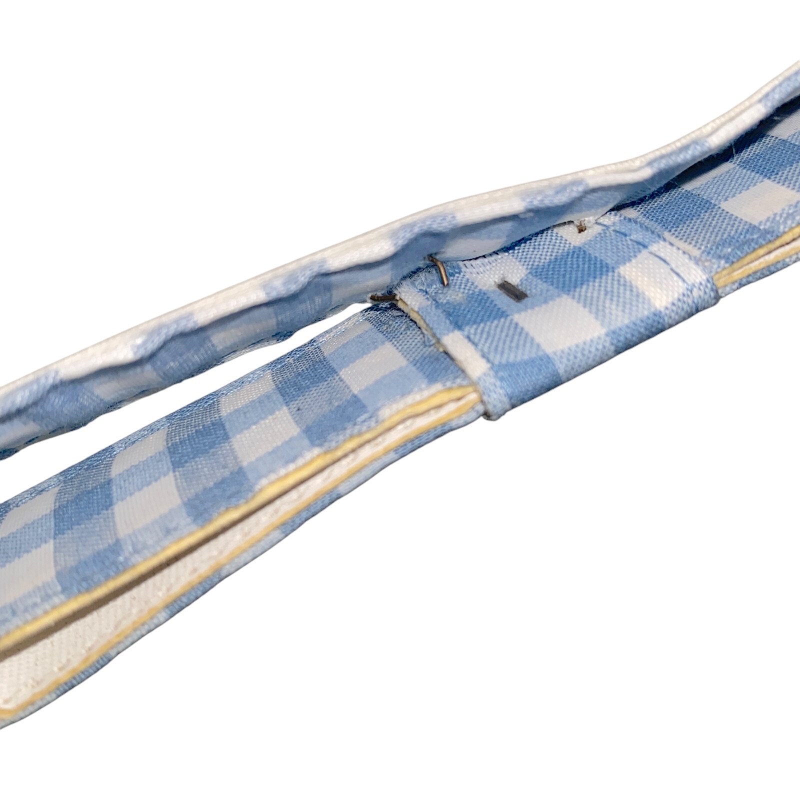Montgomery Ward Vintage Shirtwaist Dress Size 20.5 Blue White Gingham Bow Belt