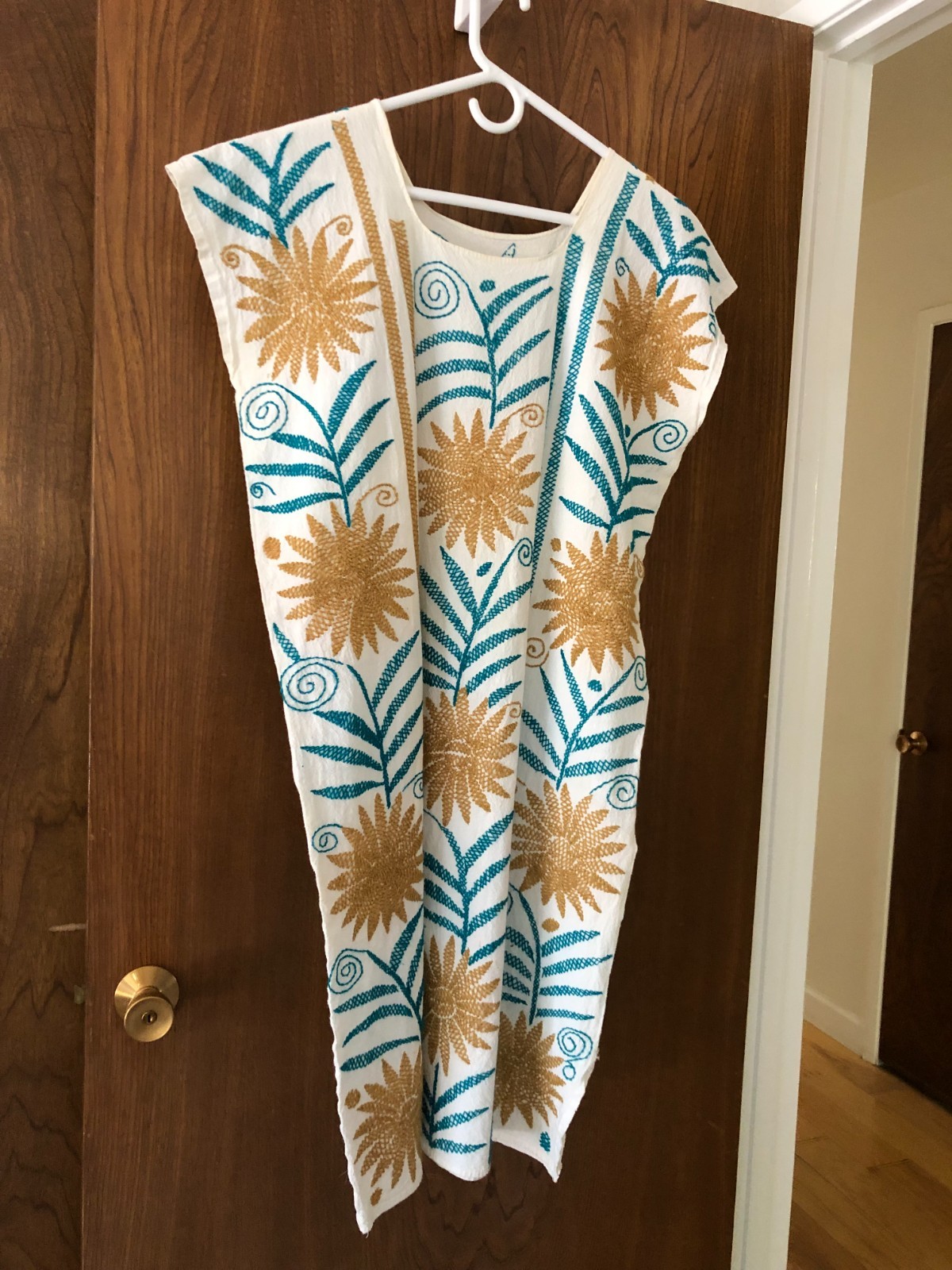 vintage hand embroidered Mexican dress