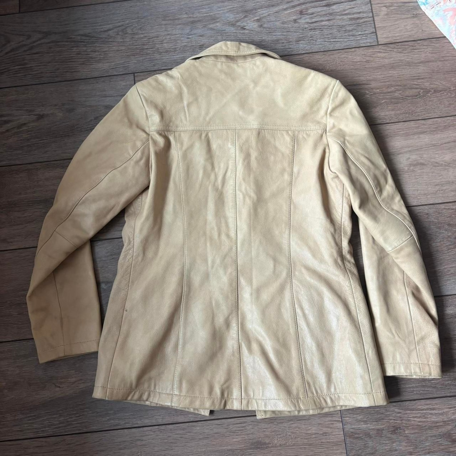 Vintage cream leather jacket by Mauritius size medium
