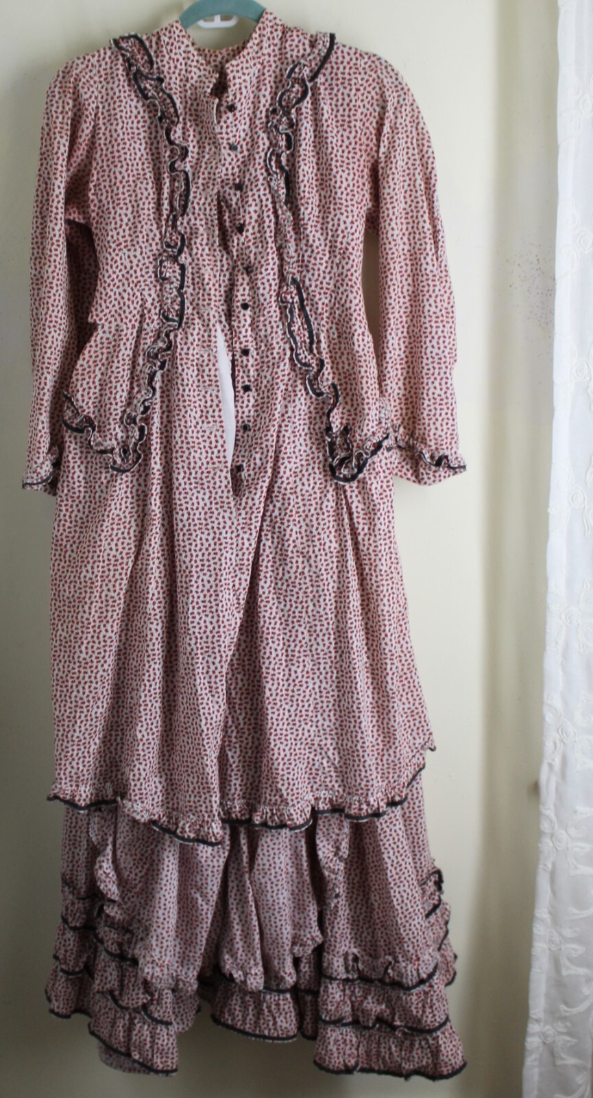 Estate Vtg AS IS 2Pc Edwardian Western Prarie Dress & Jacket Set Sz X S M