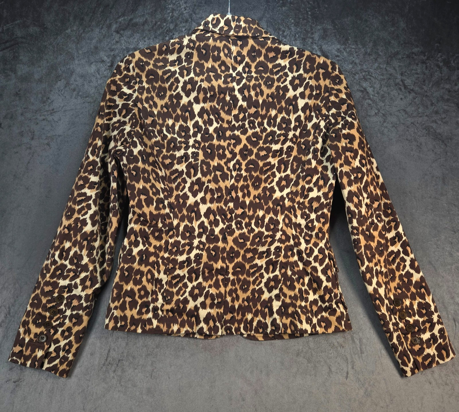 Vintage Harold’s Leopard Hourglass Blazer Womens 6 Brown Tan Animal Print Jacket