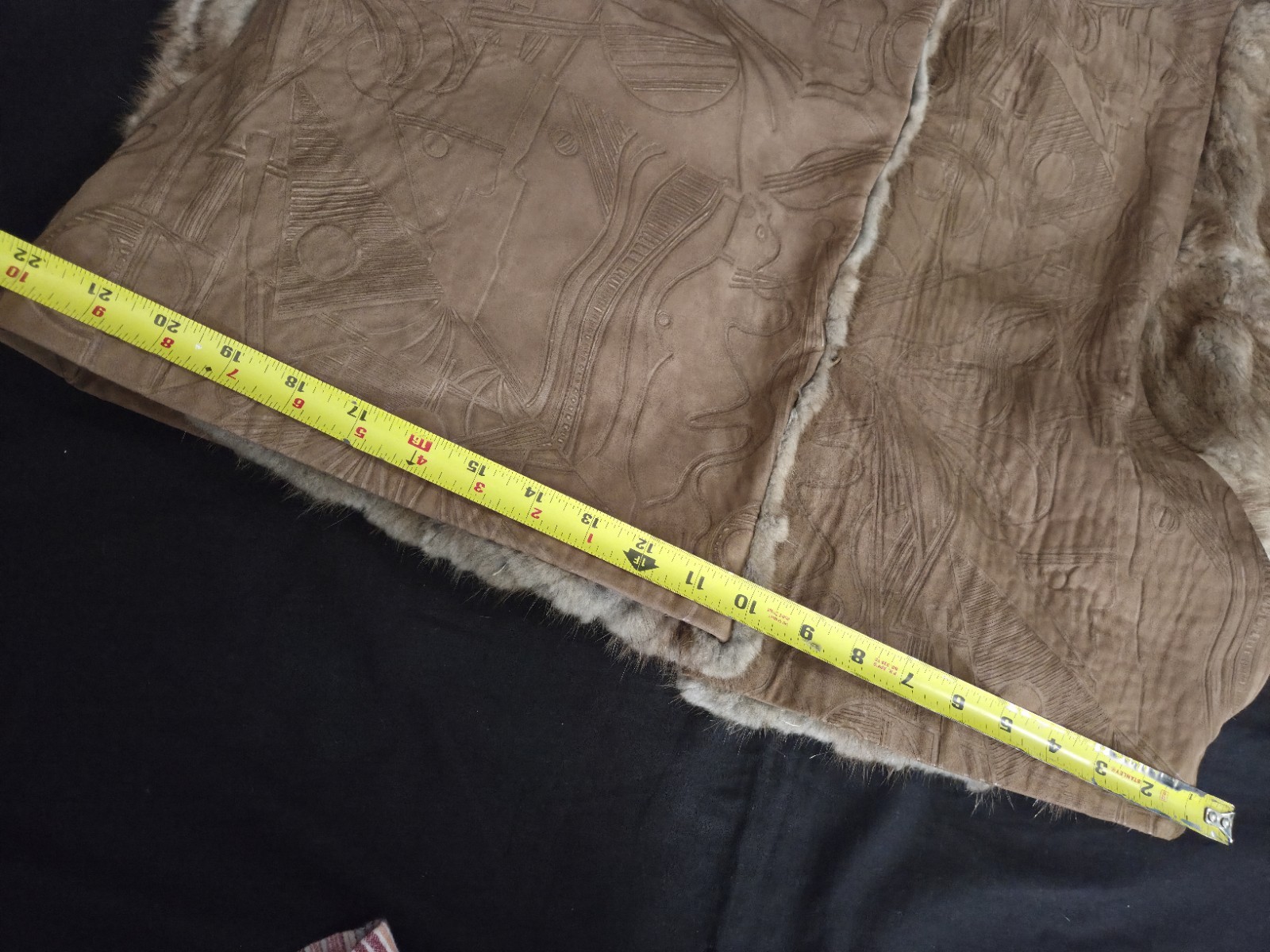 Vtg Furessence by Vivian Amato Fur Coat & Textured Seude Greece Medium Glam80’s