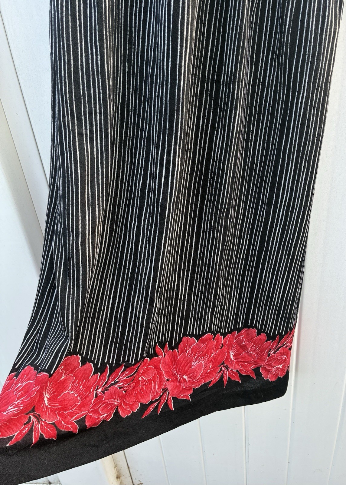 Nancy Stevens Vintage Women’s Dress Red Black Floral 80s Retro Casual Sz S