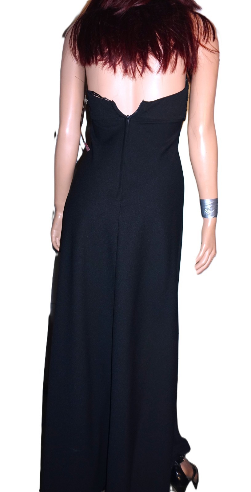 Vintage L.A. Glo Black Embroidered Bodice Maxi Dress 5/6 NWT