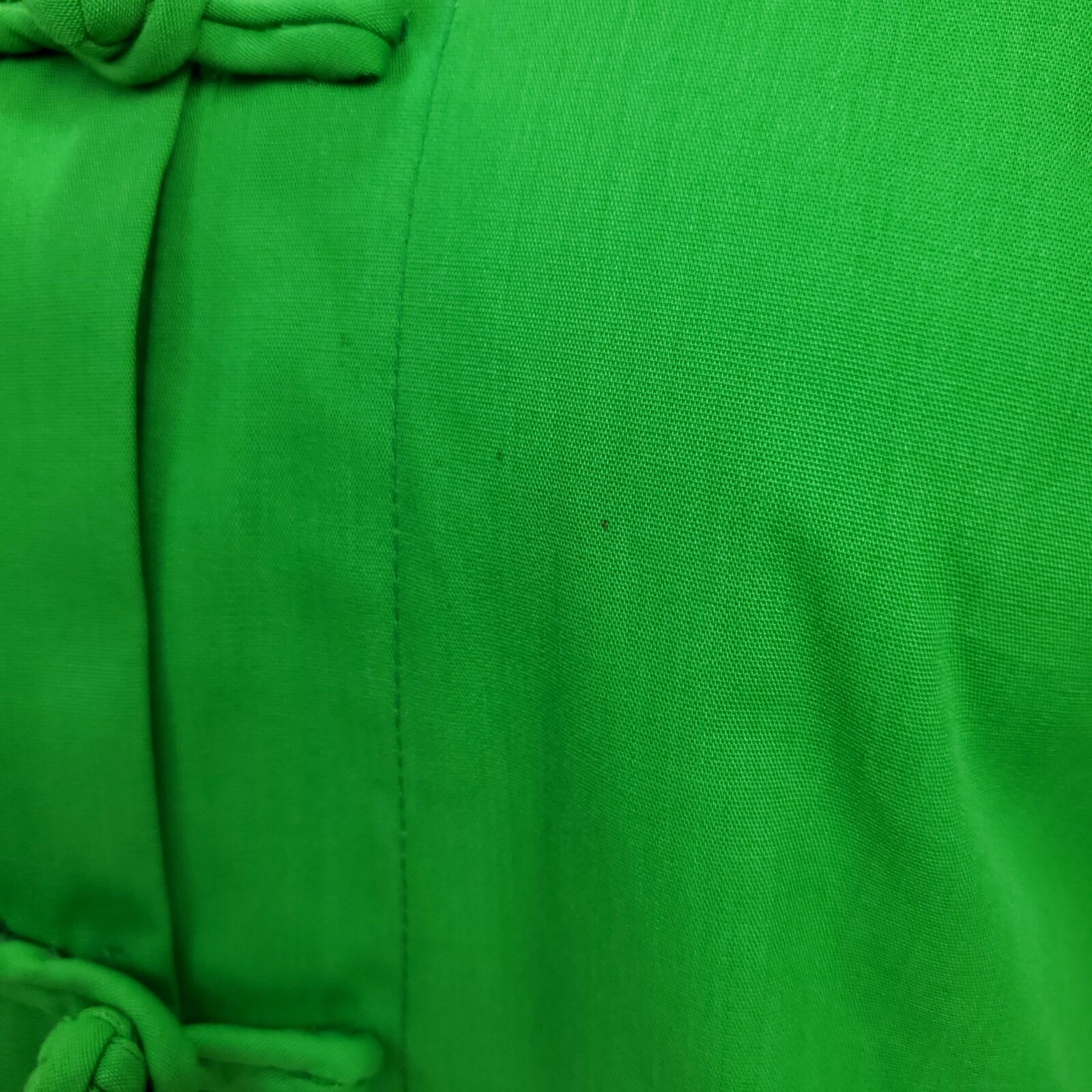 Vintage (Original Tags) GUMPS SF Lime Green Hostess Kaftan w/Frog Buttons Sz 8