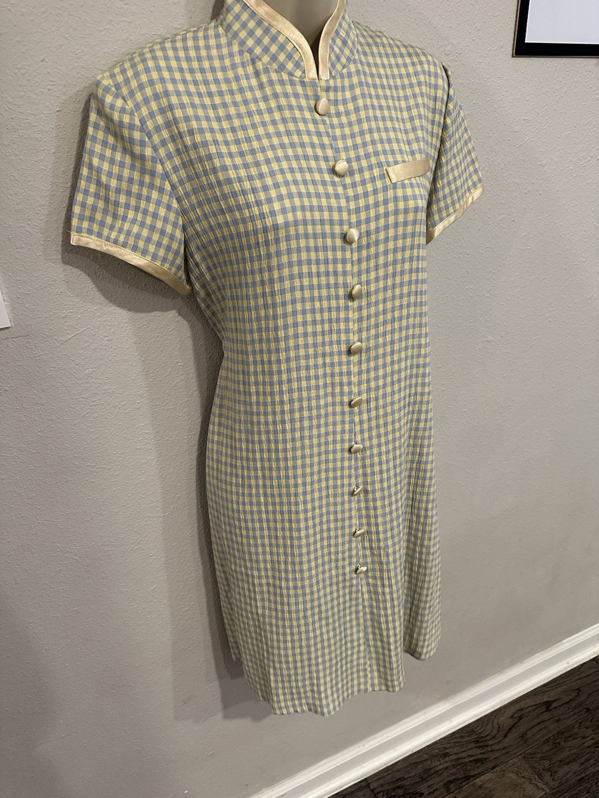 Vintage Blue Yellow Button Down Jessica Howard Dress Allie Notebook Style Sz 10