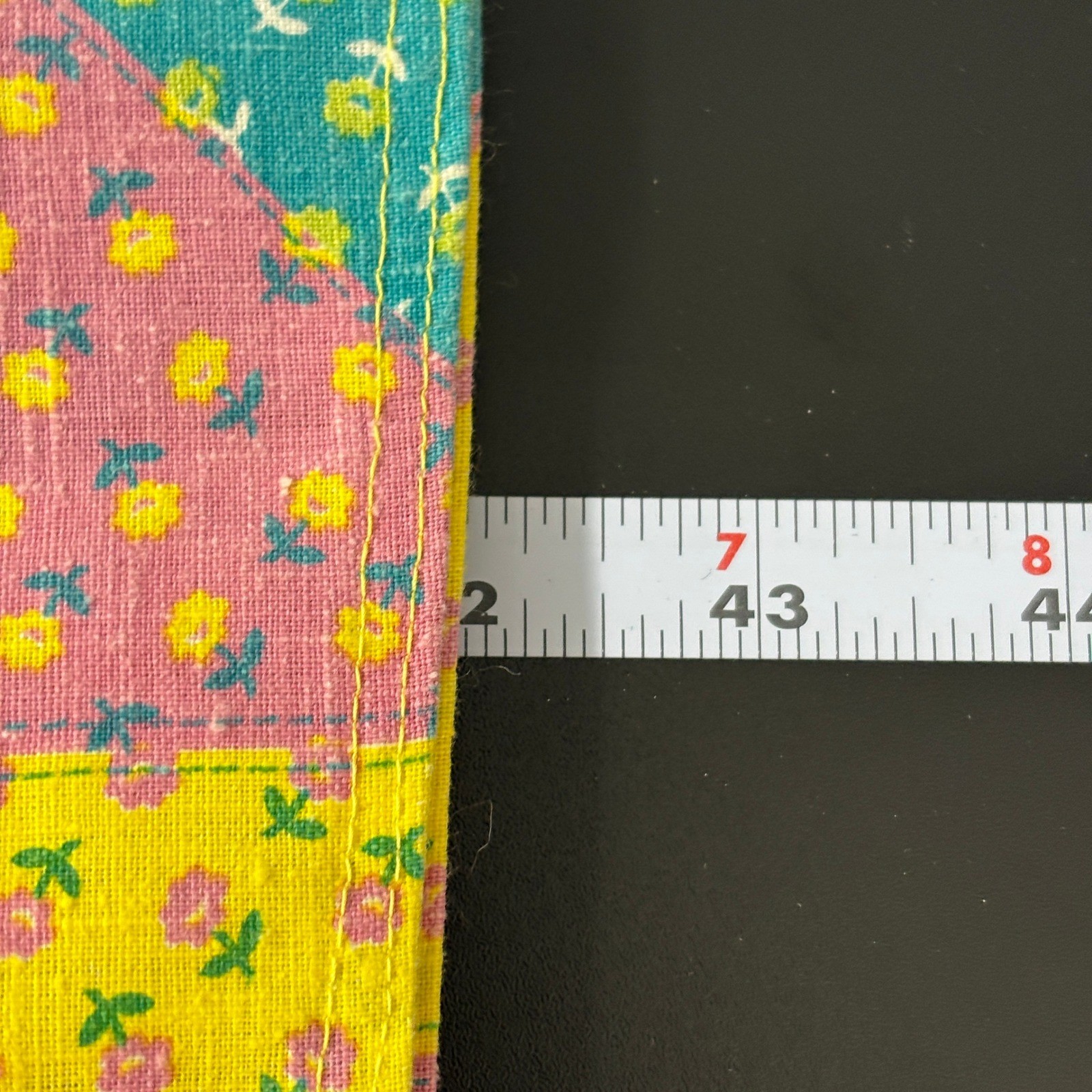 Handmade Women Maxi Skirt M Multicolor Vintage Patchwork Floral 70s Quilt Aline