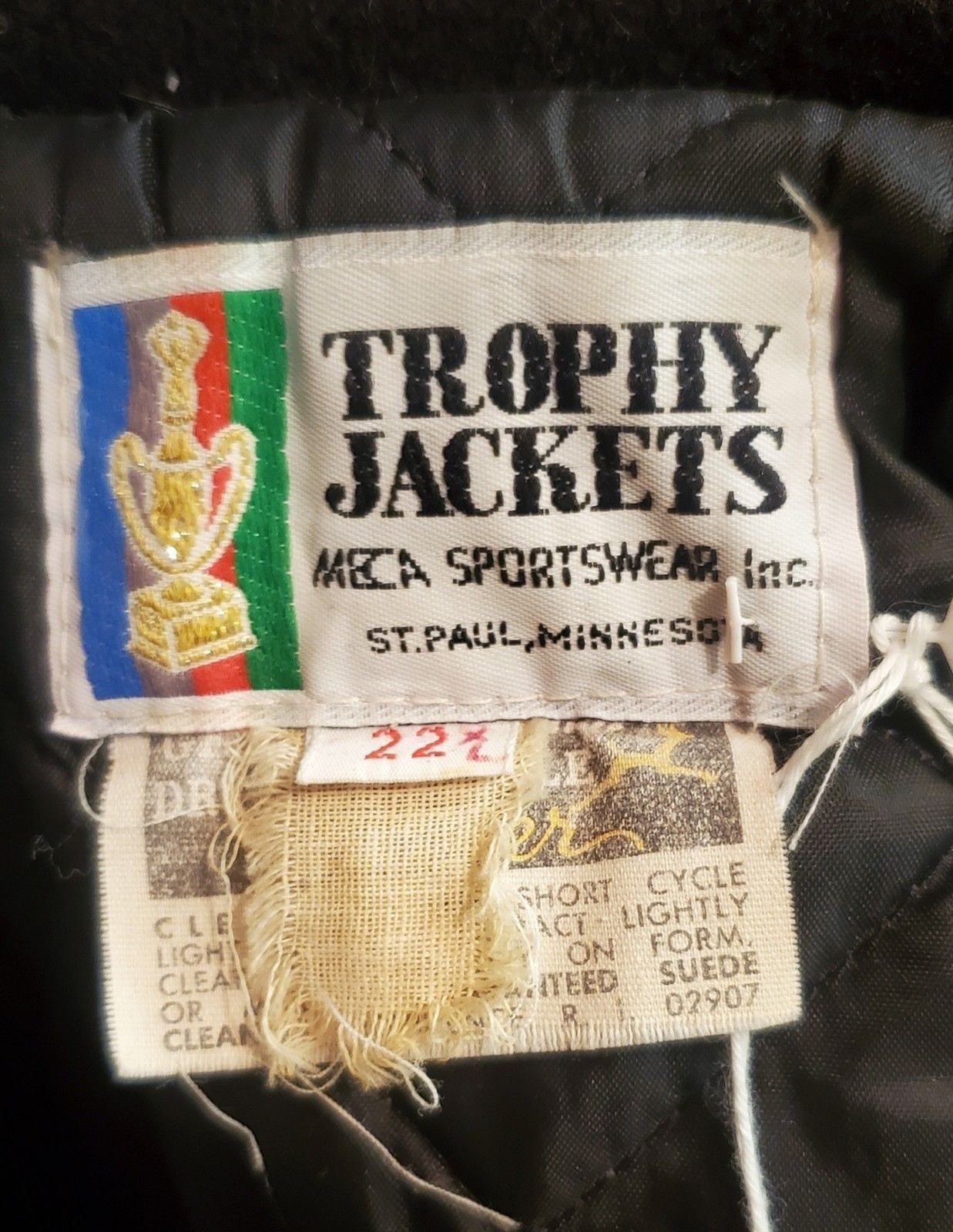 Vtg Trophy Jackets Varsity Letterman Jacket Womens 22 XL Orange Black White