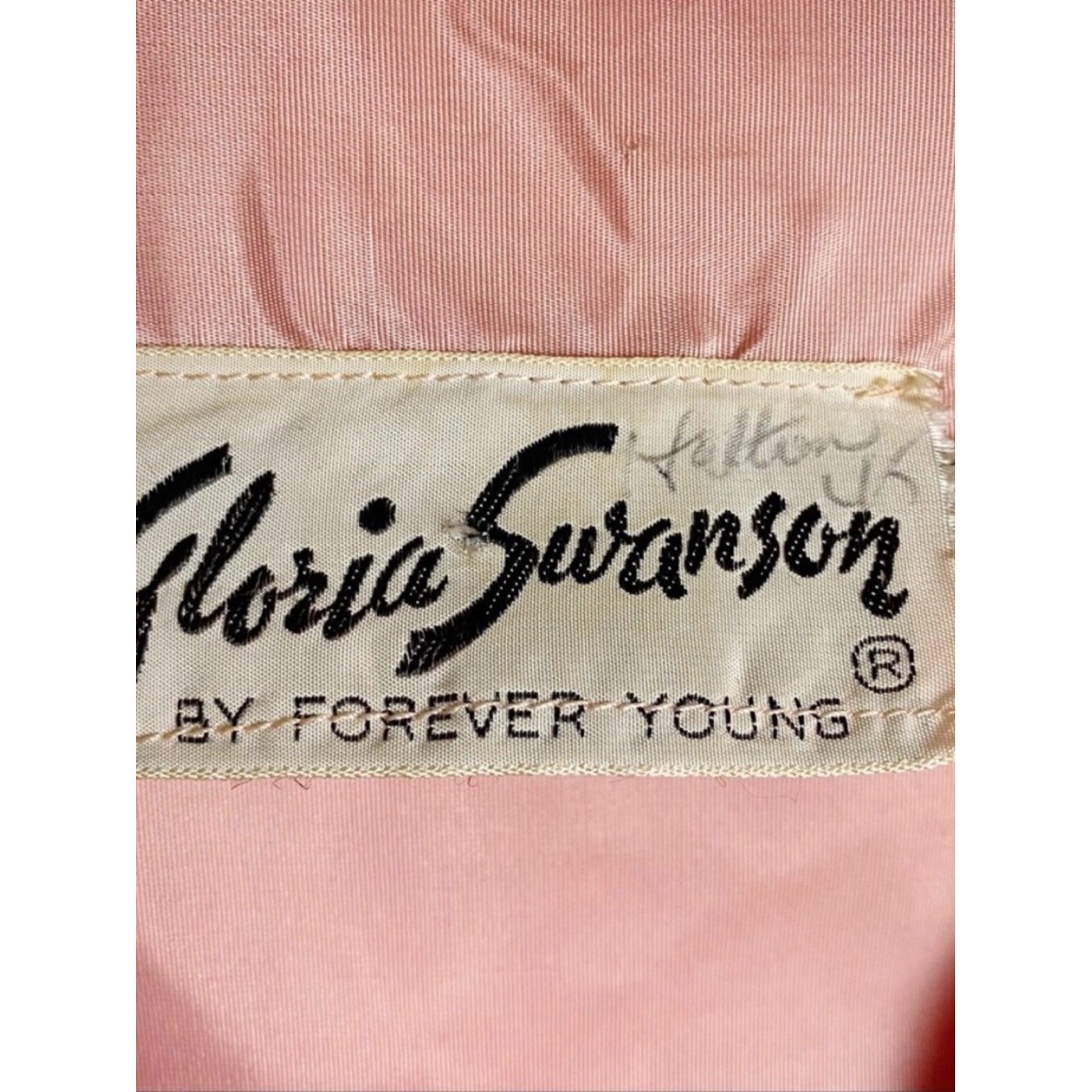 VTG 50s Gloria Swanson Forever Young Pink Lace Belted Party Tea Midi Dress Sz. M