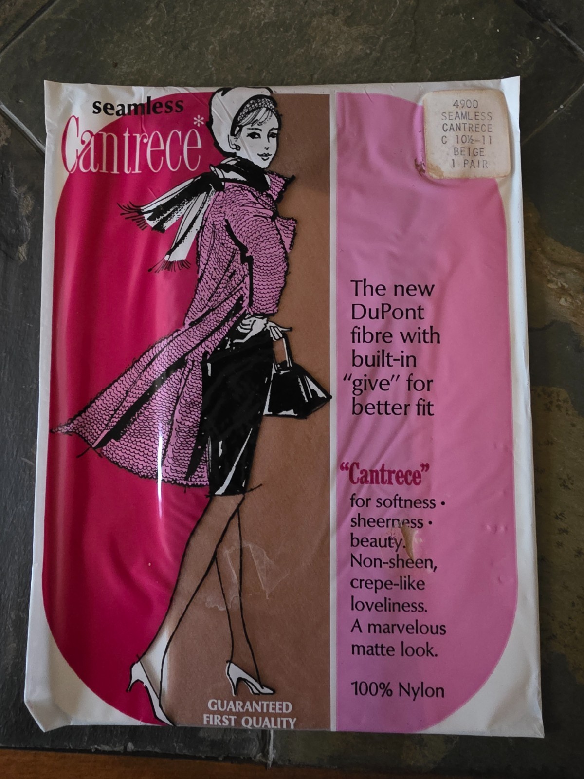Unbranded NIP Vintage Seamless Cantrece Stockings 10 1/2-11 Beige