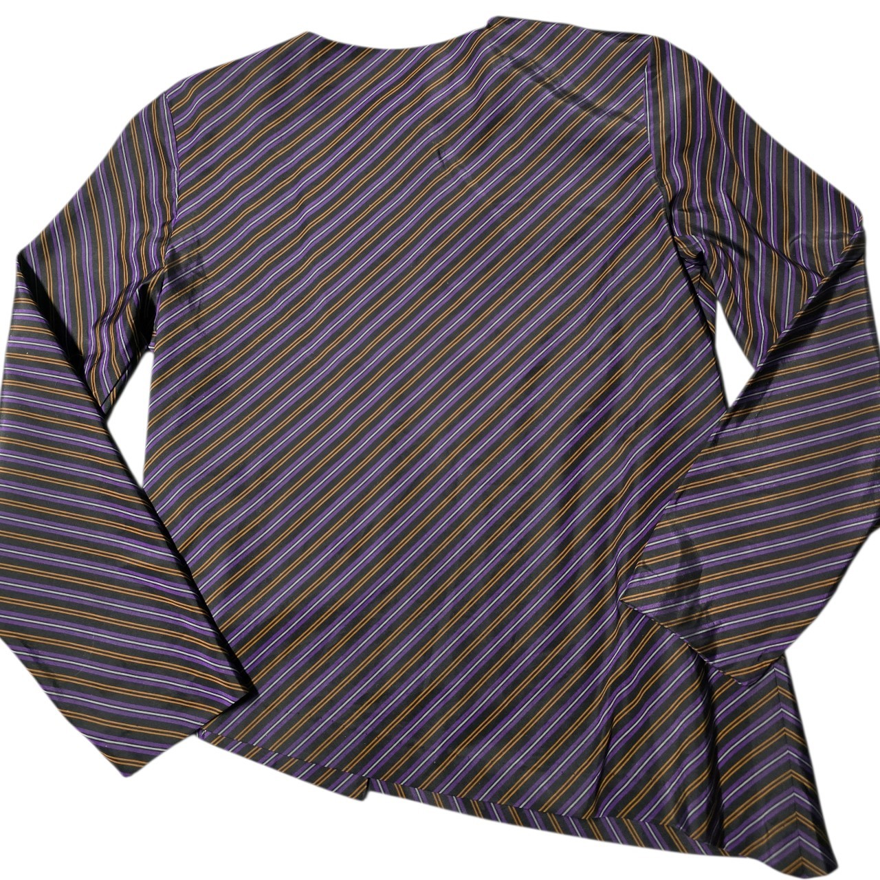 Vtg Pierre Cardin Paris New York Asymmetrical Stripe Blouse Sz 10 70s 80s Mod