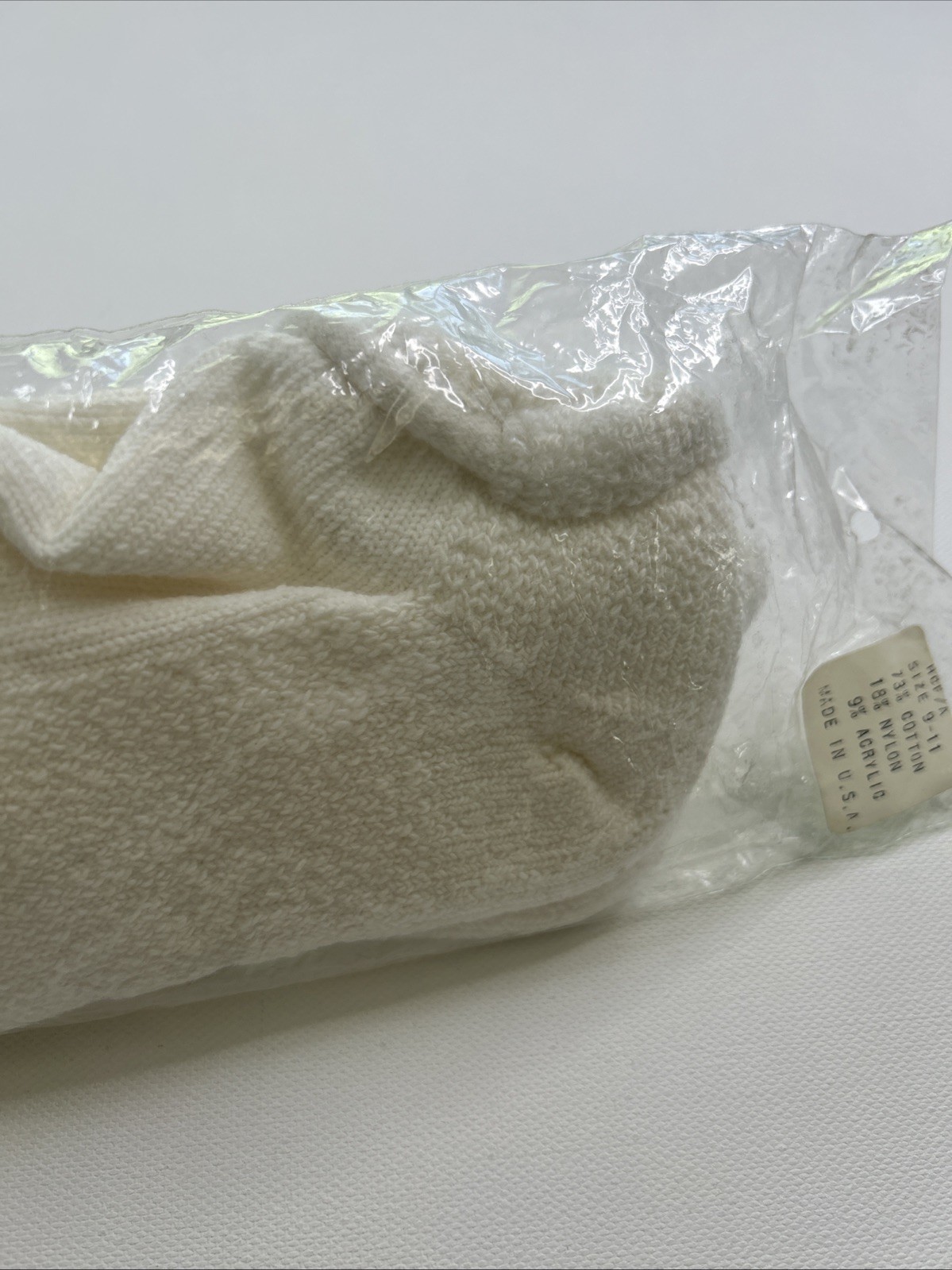 VTG Socks Women’s 9-11 White Low Cut Cotton Sport Ankle USA Made 90s 80’s NOS.