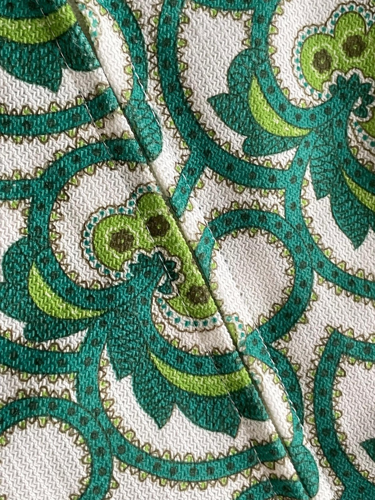 Vintage 60s 70s Barbarella Mod Dress, Green Psychedelic Sleeveless Shift, Size L