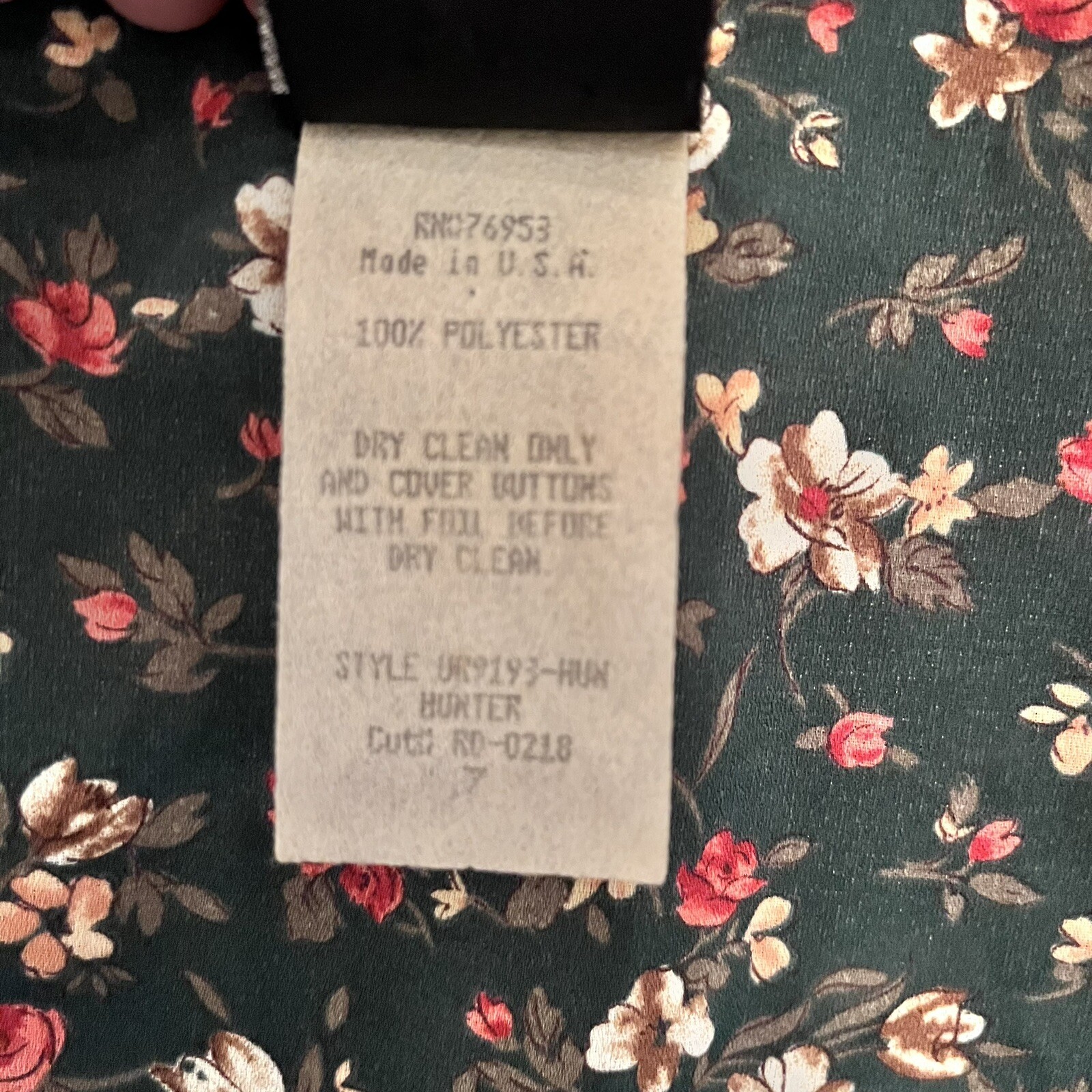 Vtg KNAPP STUDIO 90’s Sleeveless Button Down Blouse Hunter Green Floral Sz 7 Y2K