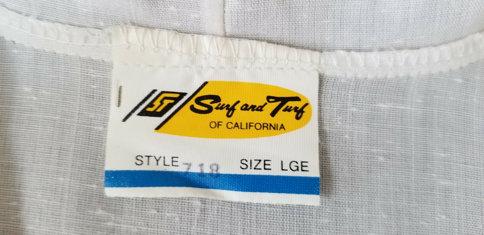 Vintage 1970’s Surf and Turf California White Top w/ Cutwork Embroidery – Size M