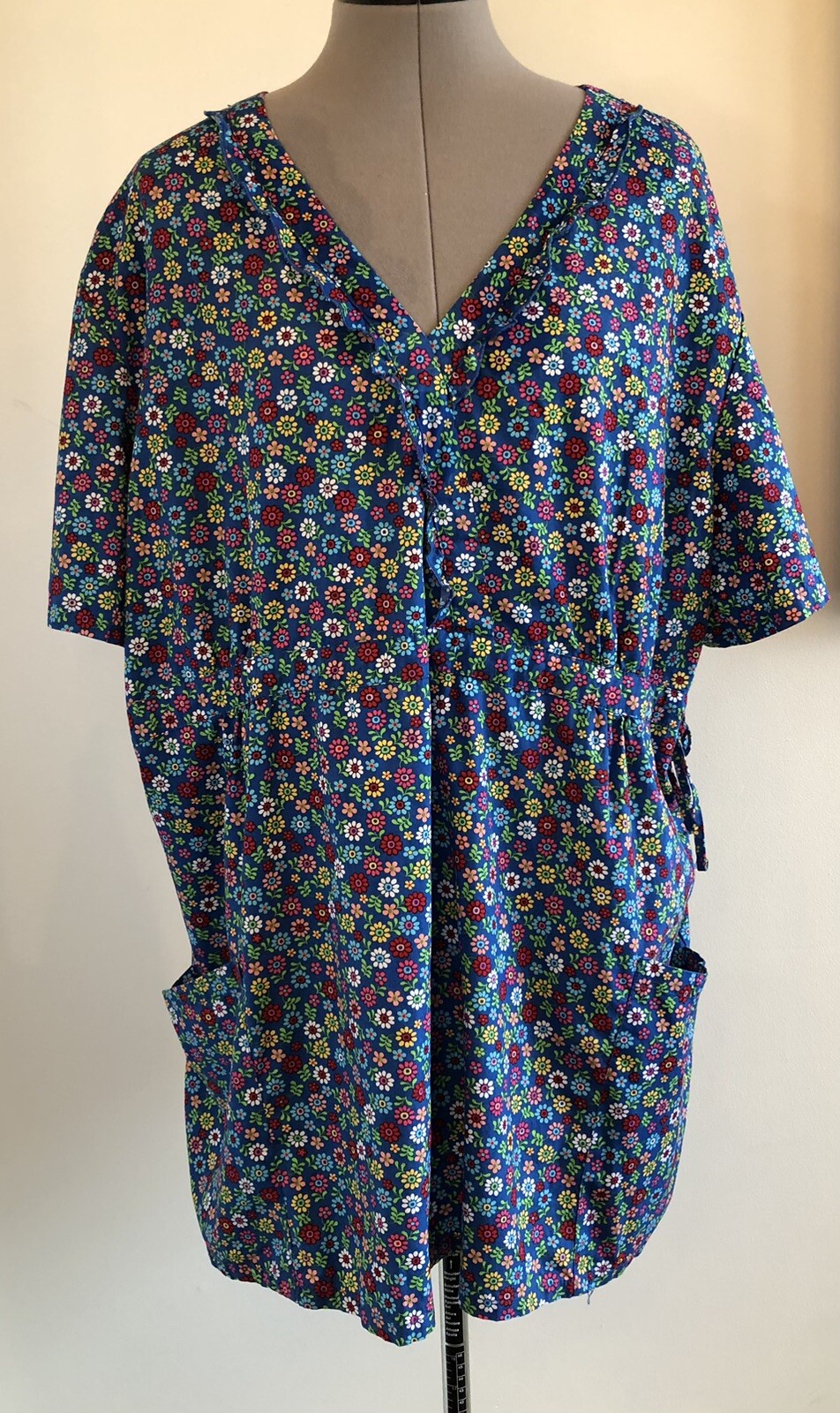 Laura Ashley Vintage 90’s Floral Cotton Tunic Top Size 3XL