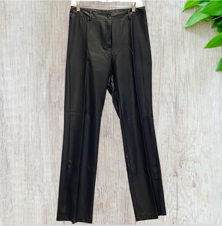 VINTAGE STAR CITY CLOTHING COMPANY — Pleather Pants, Straight Leg, Front Zip