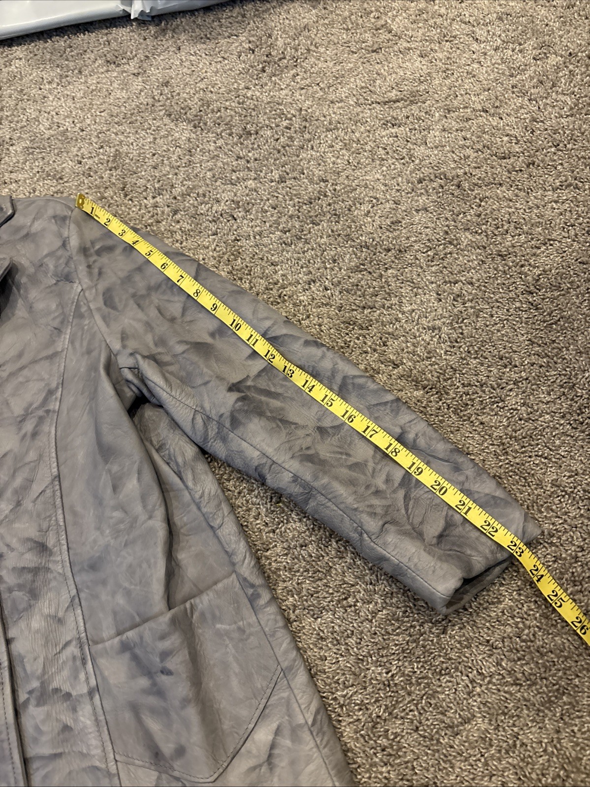 Vintage Midwestern Sport Button Gray Leather Deerskin Jacket Made In USA 34/10