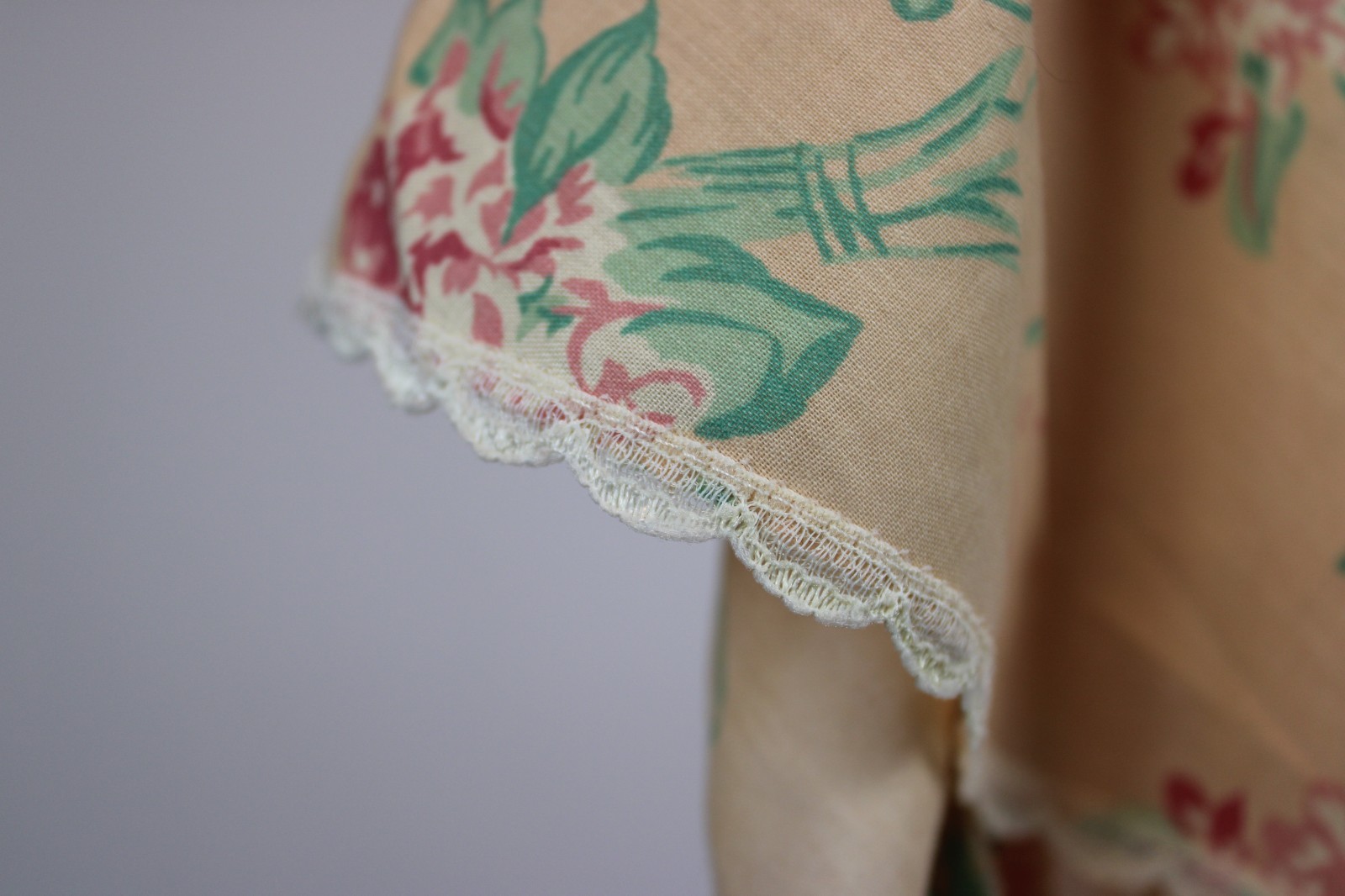 Quiet Moments Nightgown – 1X, Made in USA, Floral, Lace Trim, 40” Length