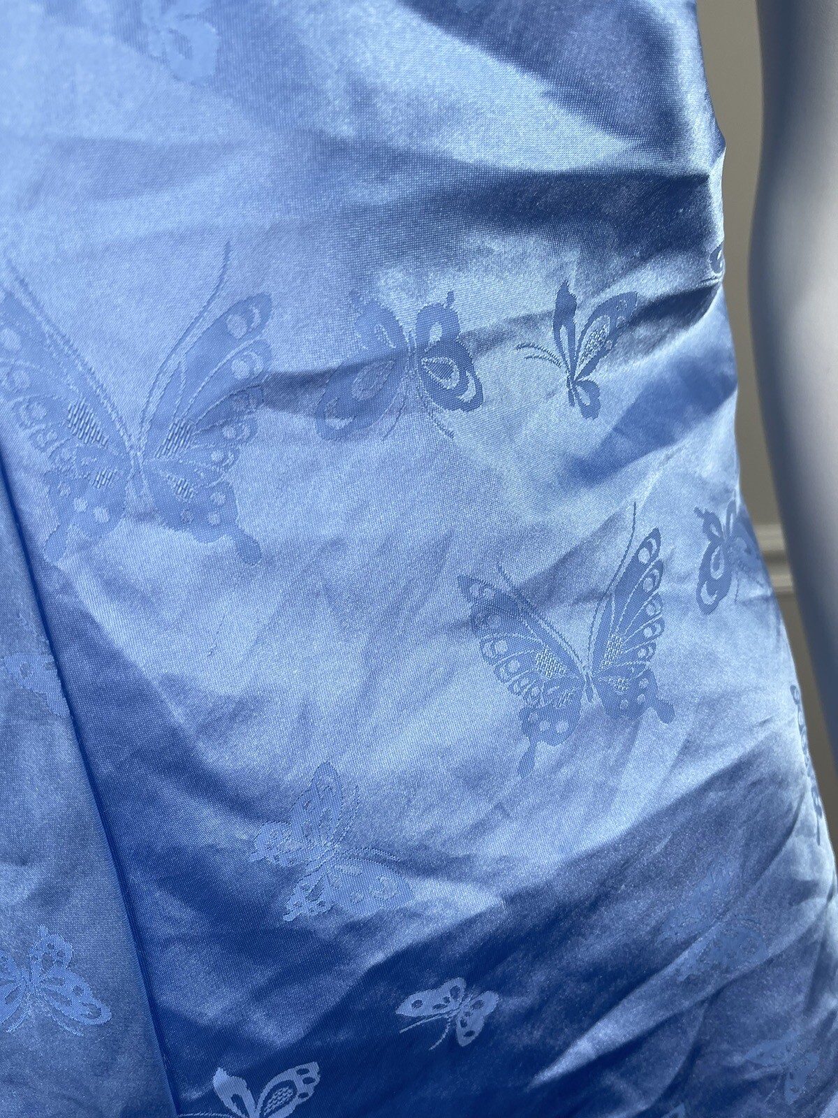 Vintage Papillon By Paula Carbone Blue Satin Nightgown Teddy Medium Butterflys