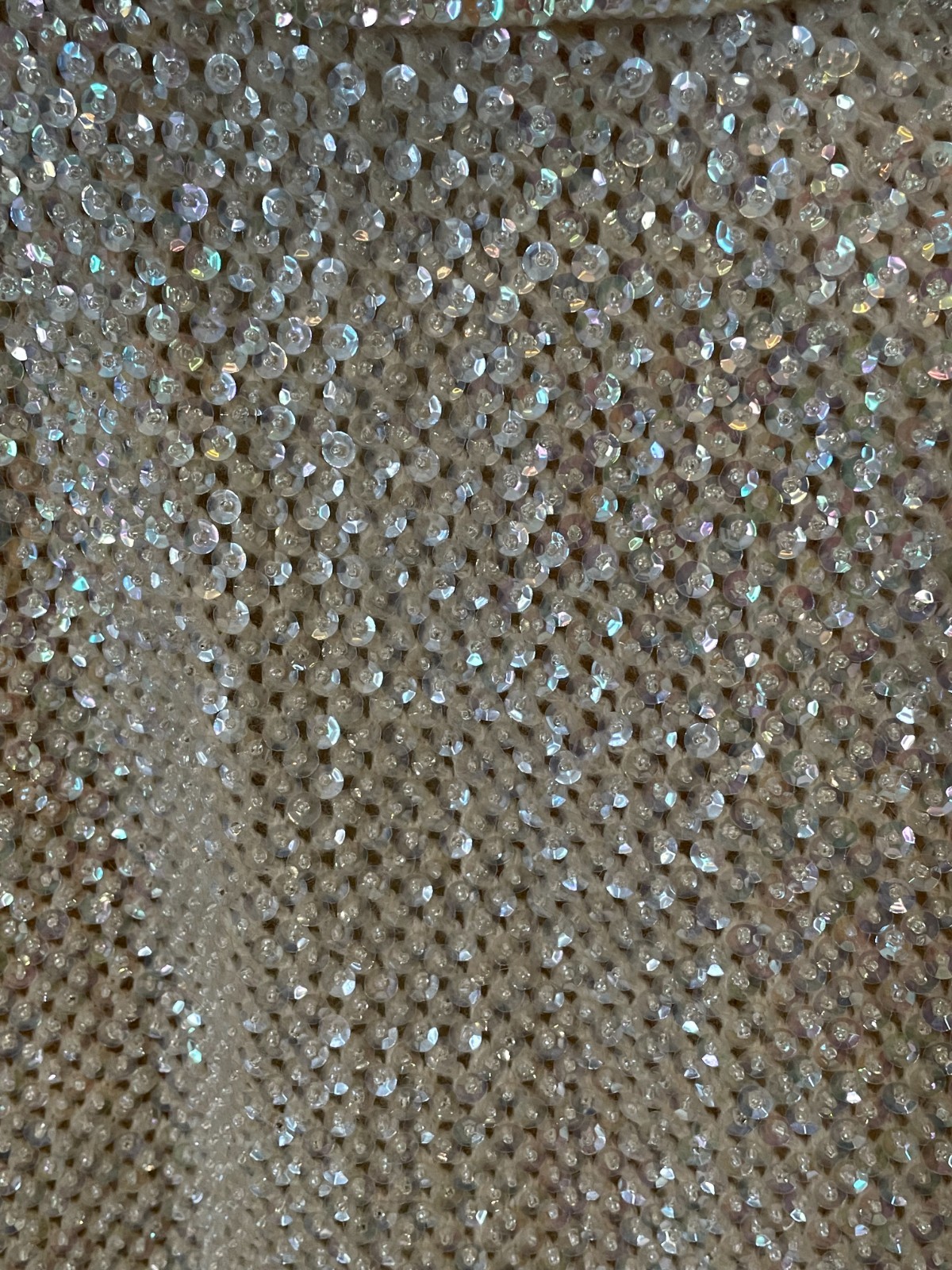 Vintage 1950s Hand Knitted Wool and Beaded Sequins Fur Collar Sweater/Jacket