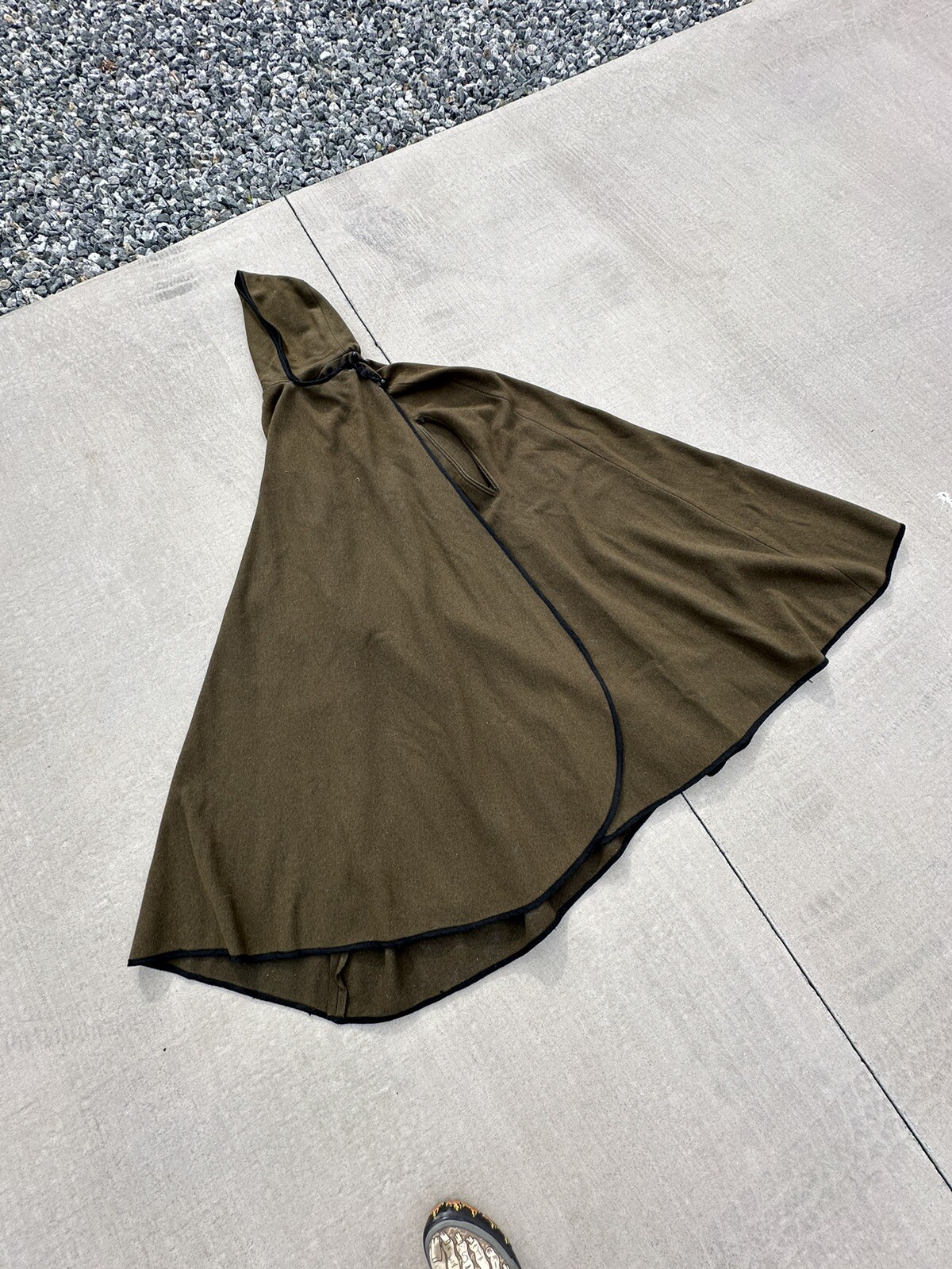 Vintage 60s Queen Of The Capes Country Place Wool Cape Green Rare