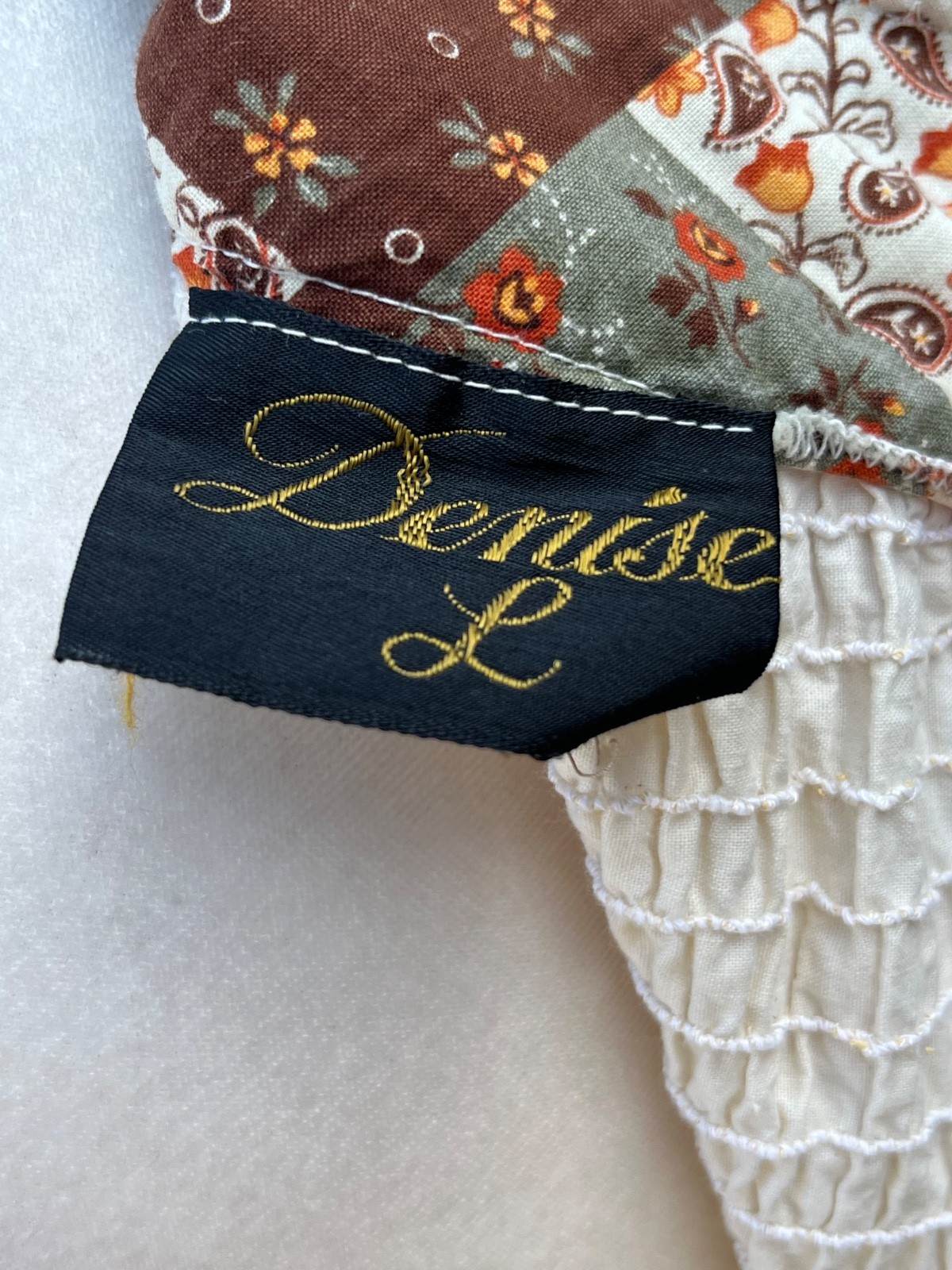 VTg Denise L Patchwork Print Prairie fit and flare dress Boho S/M